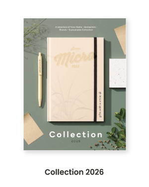 Collection 2026 promotional products catalogue featuring new items, best sellers, branded merchandise and sustainable ranges